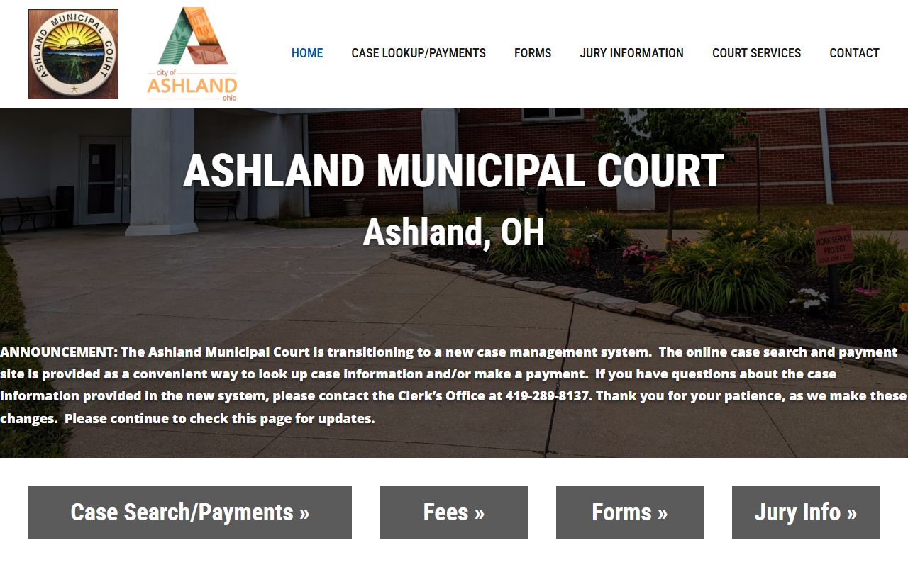 Ashland County court records after jail arrest municipal court